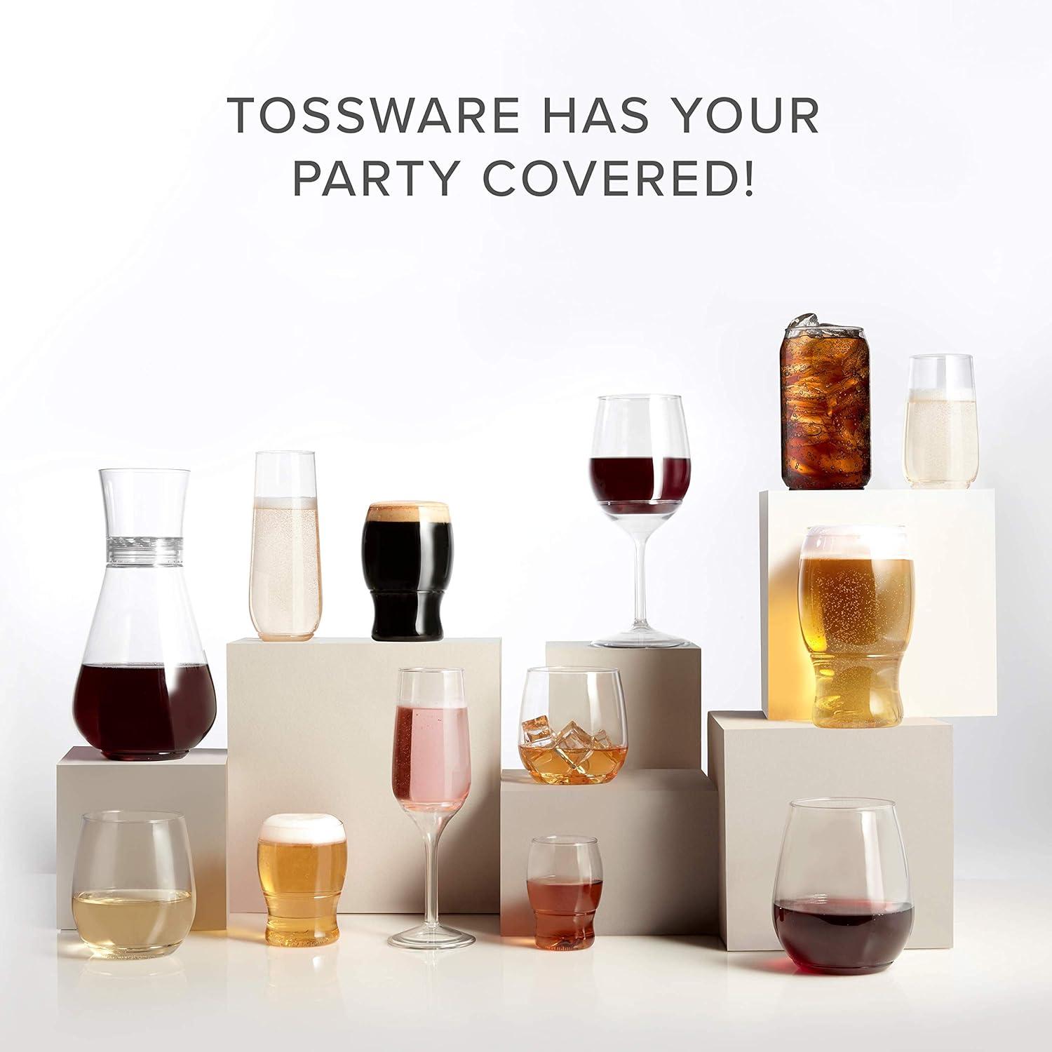 TOSSWARE POP 6oz Stemmed Flute SET OF 12, Recyclable, Unbreakable & Crystal Clear Plastic Champagne Glasses