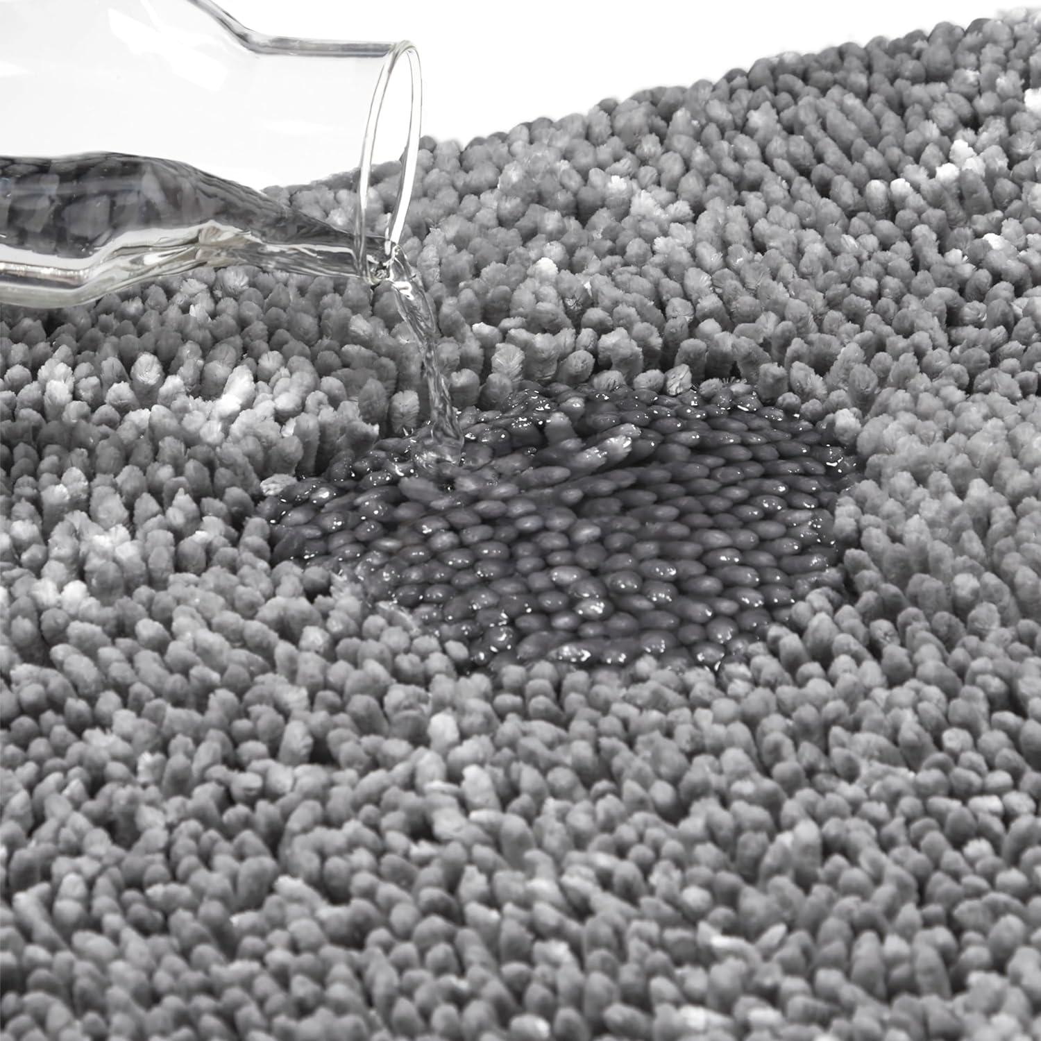 TOWN & COUNTRY BASICS Spa Step Noodle Solid Bathroom Toilet Lid Cover, Plush, Soft, and Absorbent, Machine Washable, Light Grey, 18.5"x19.6"