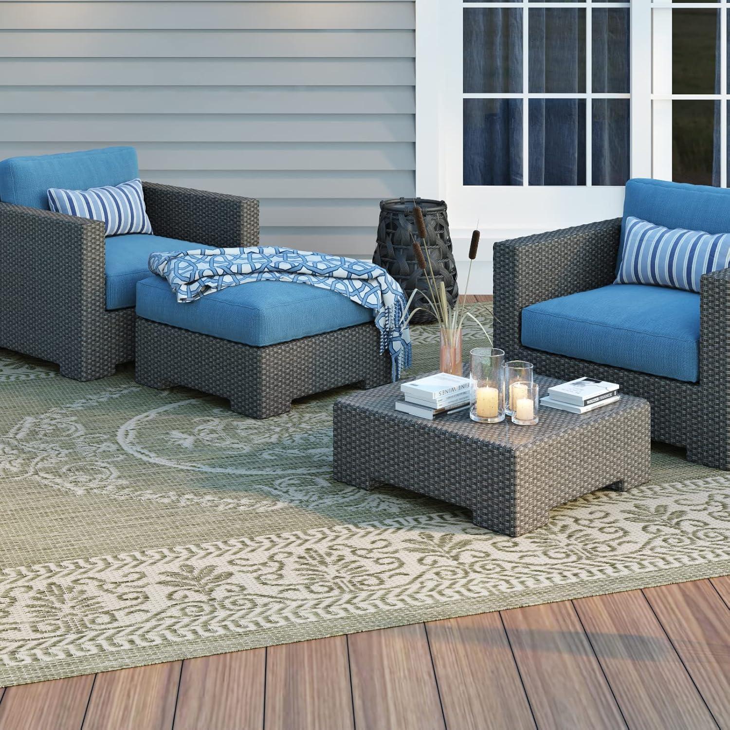 Couristan Recife Antique Medallion Area Rug, 7'6" x 10'9", Black-Cocoa