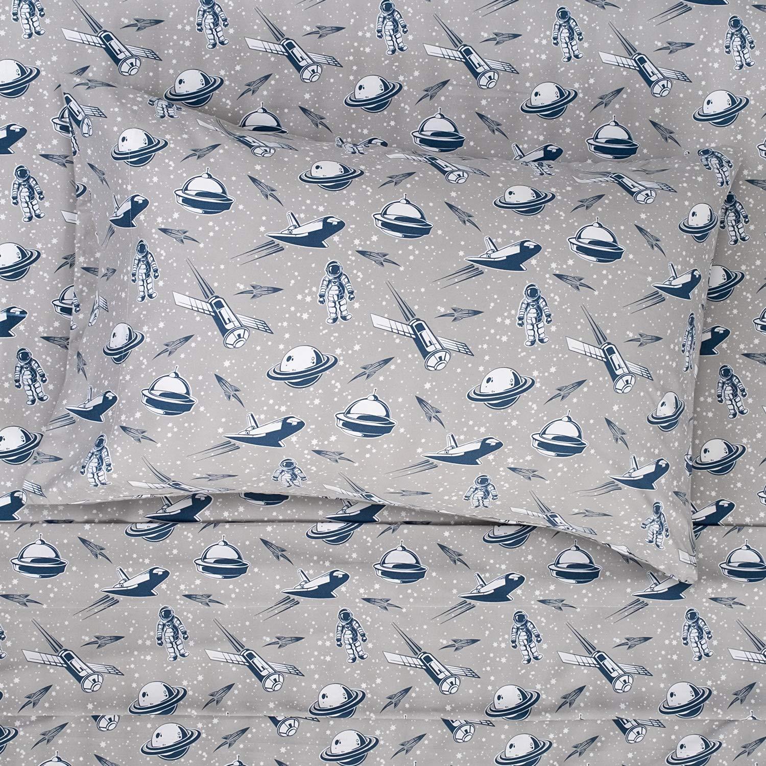 Sweet Home Collection Ship Spaceships Kids Bed Sheet Set