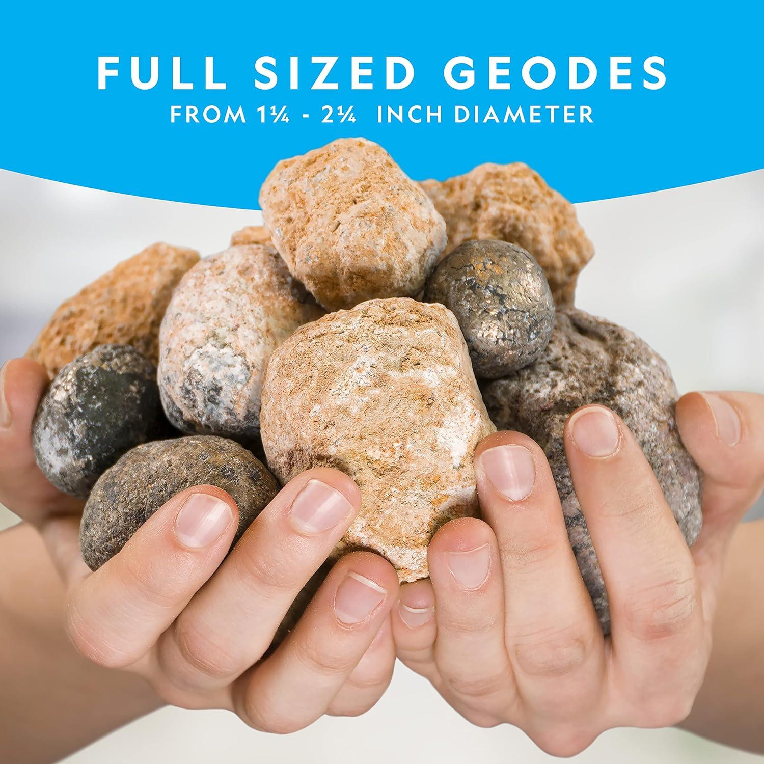 Eduman Geodes Kit, Break Open 10 Geodes, STEM Educational Geology Toys Science Kit ,Gift for Child Age 6+