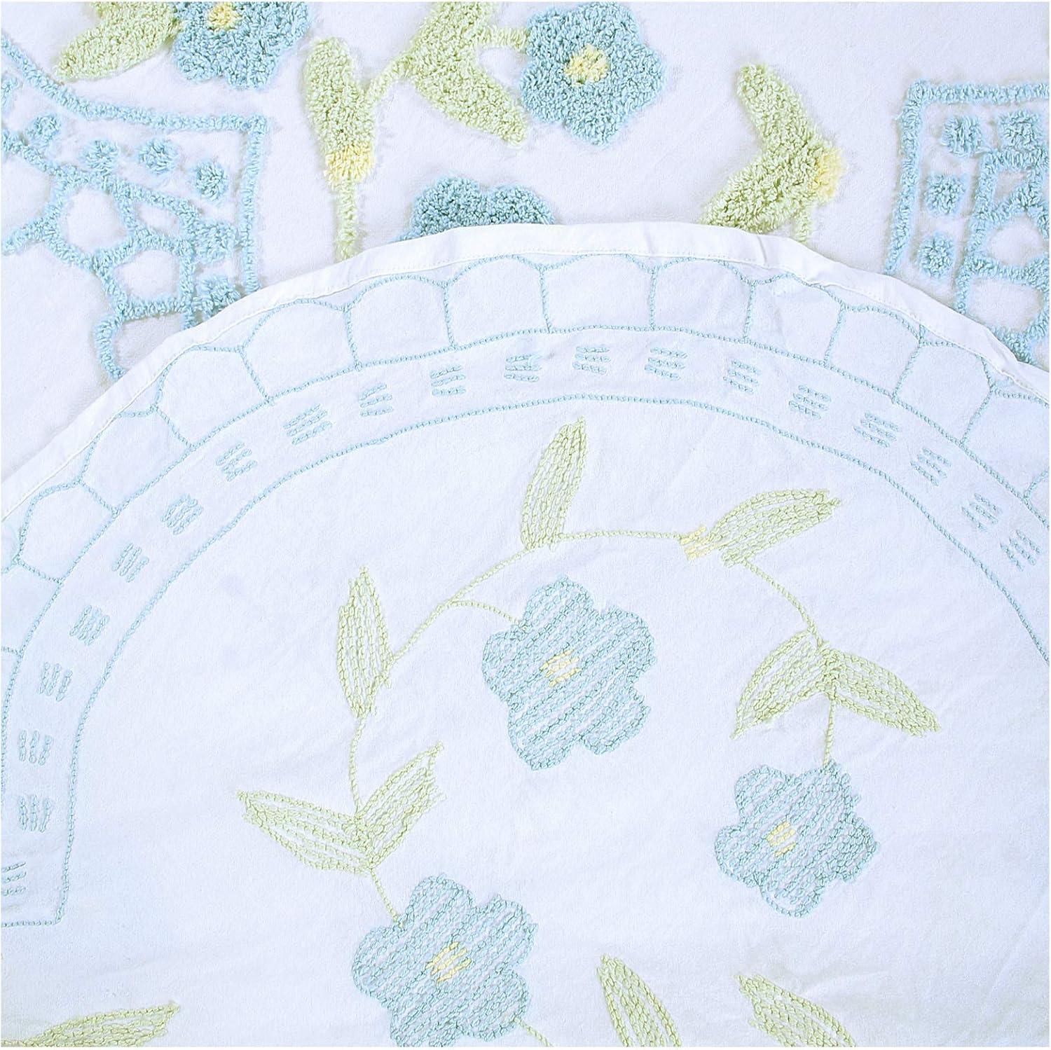 Better Trends Bloomfield 100% Cotton Chenille Coverlet/Bedspread Machine Washable Ultra Soft Floral Pattern All Season Bedding