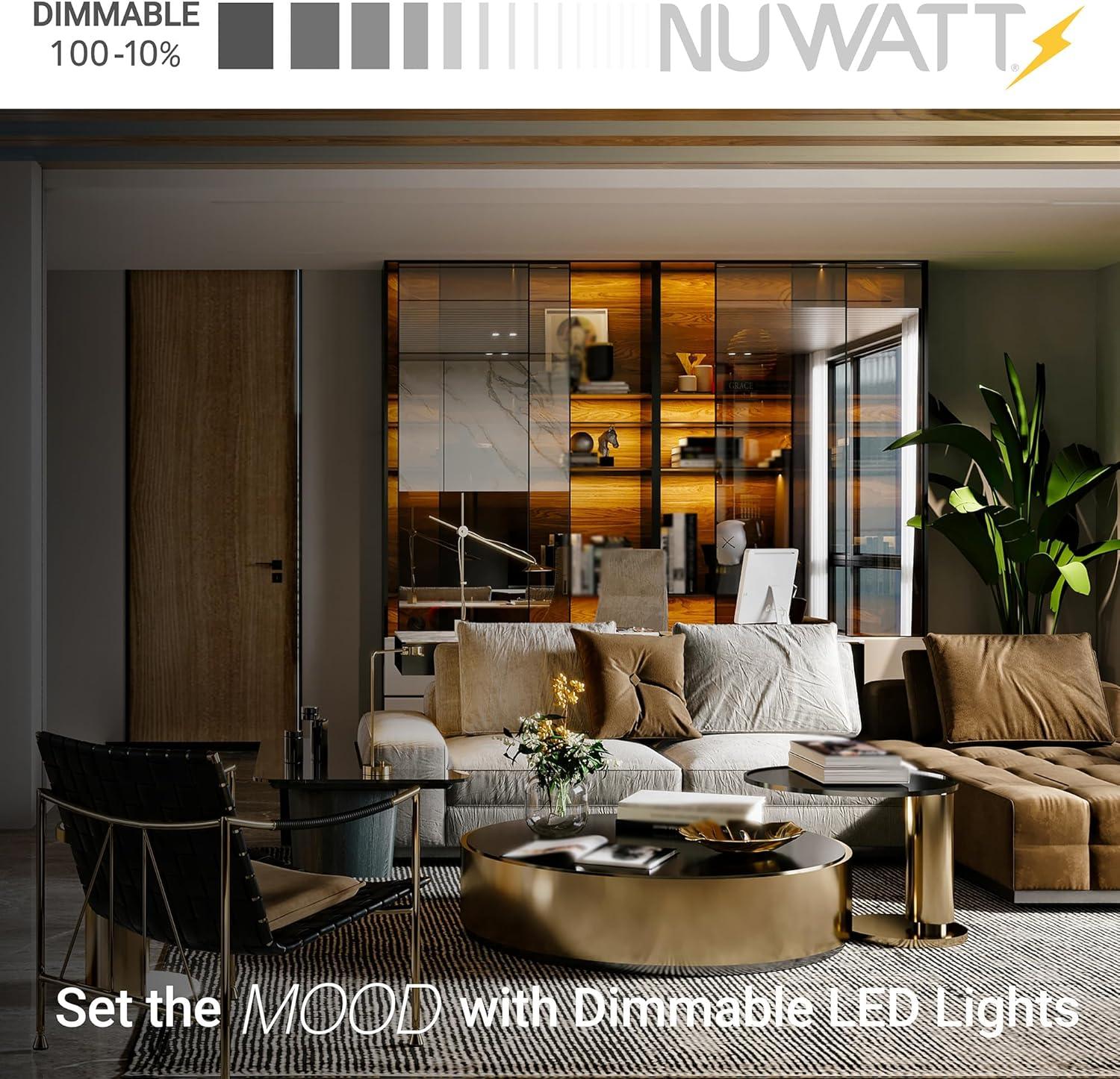 NUWATT 5/6 in. 5CCT Selectable Remodel 15W Retrofit Disk Light E26 Base LED Recessed Lighting Kit 6PK NW-R-DSK-6-15W-5CT-6P