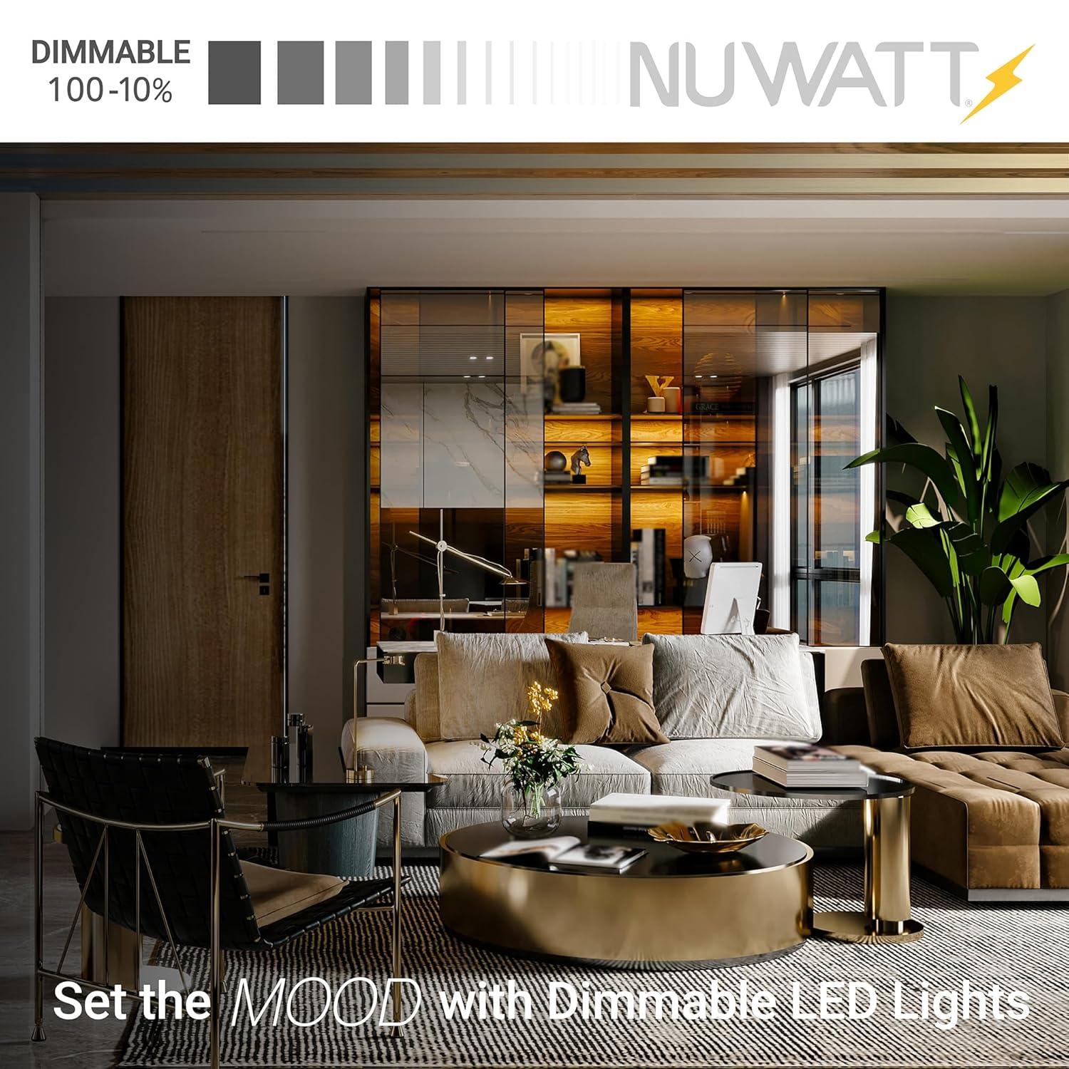 NUWATT 5/6 in. 5CCT Selectable Remodel 15W Retrofit Disk Light E26 Base LED Recessed Lighting Kit 6PK NW-R-DSK-6-15W-5CT-6P