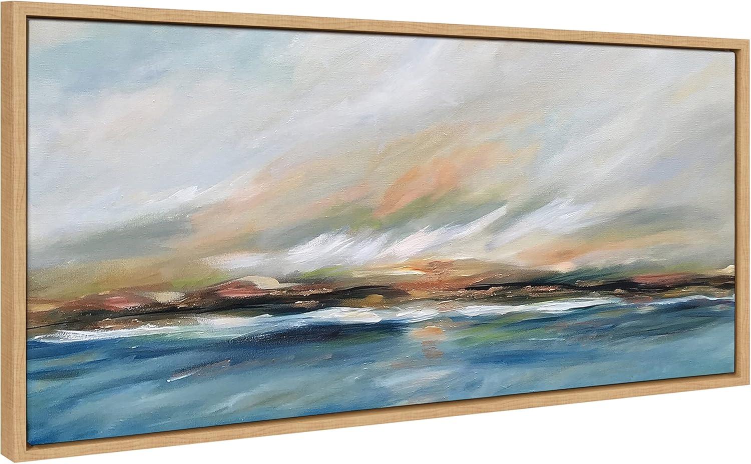 18" x 40" Sylvie Sunday Morning Framed Canvas by Mary Sparrow Natural - Kate & Laurel All Things Decor