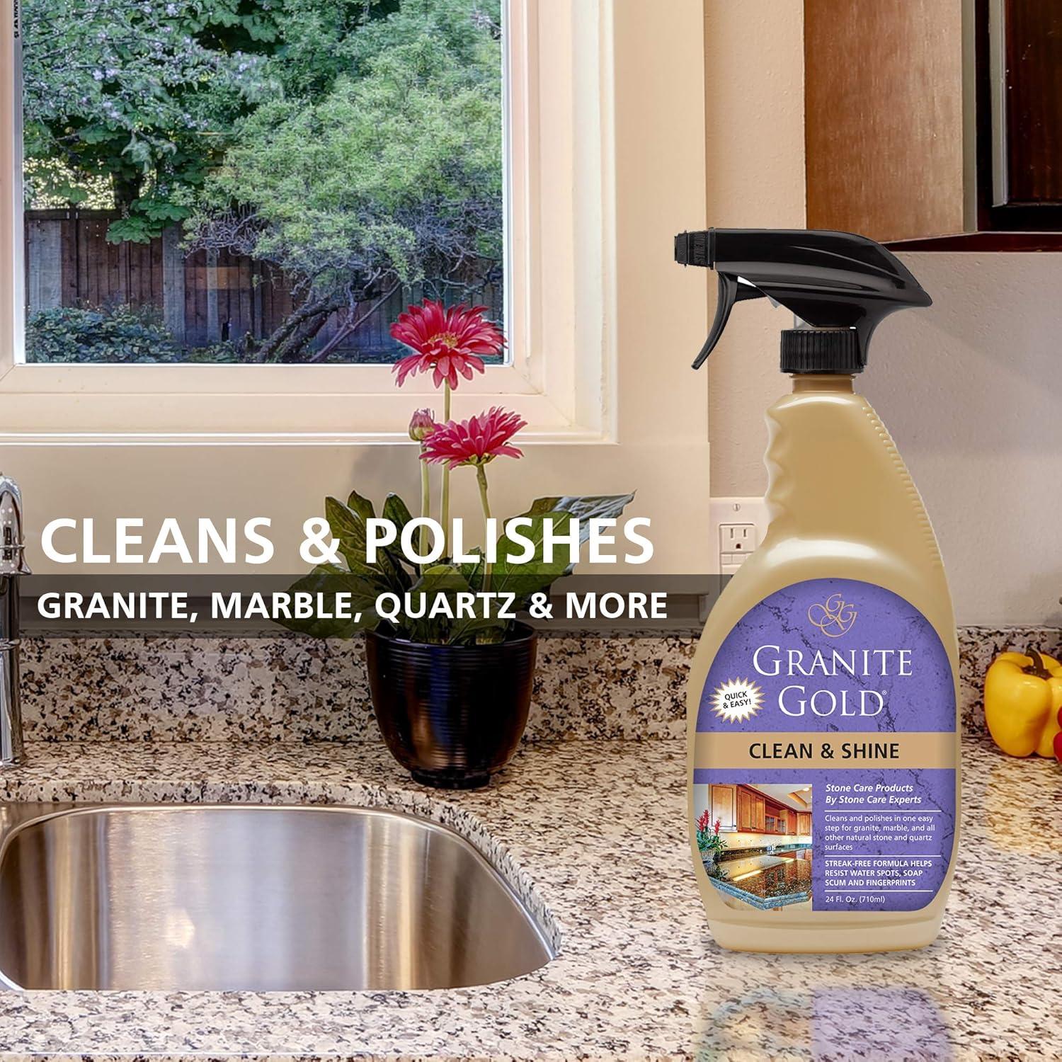 Granite Gold Clean & Shine Spray for Natural Stone Surfaces, 24 Fl Oz