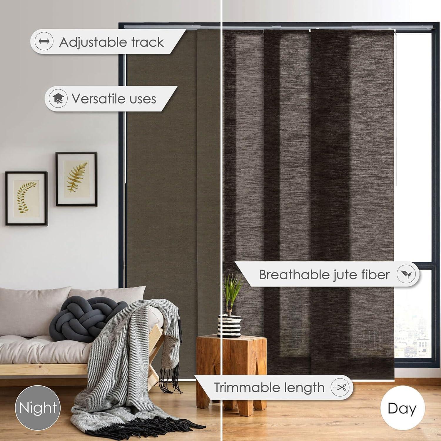 Adjustable Blackout Woven Fabric Panel Track Blinds, 45.8"-86" W x 96" H