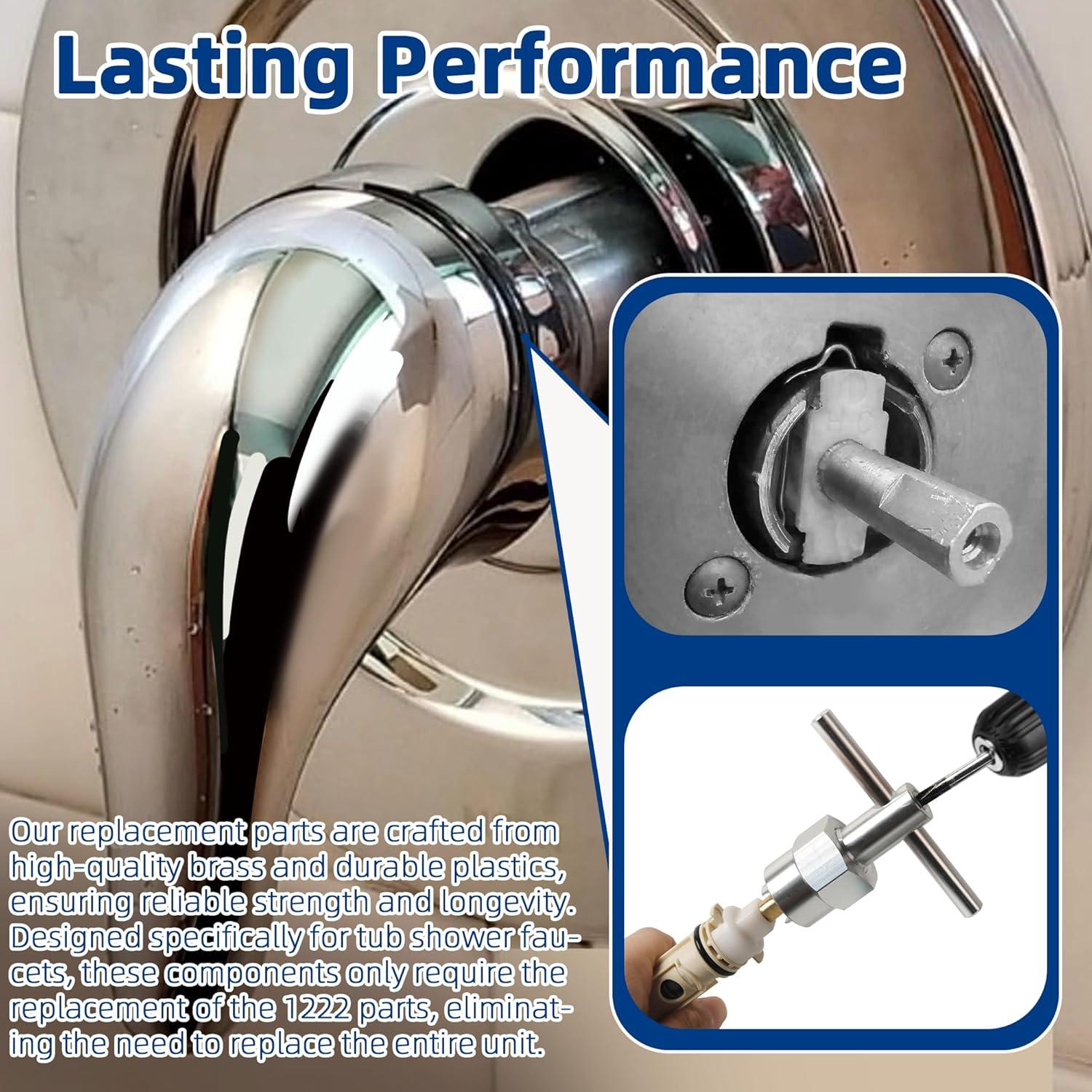 1222 Replacement Cartridge with Moen 104421 Cartridge Puller Removal Tool Retainer Clip Compatible with Moen One-Hanlde Posi Temp 1222B Shower Bathtub Faucet (1222 cartridge +104421 cartridge puller)