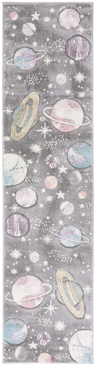 Carousel Kids  CRK103 Loomed Indoor Runner Rug - Grey/Lavender - 2'3"x10' - Safavieh