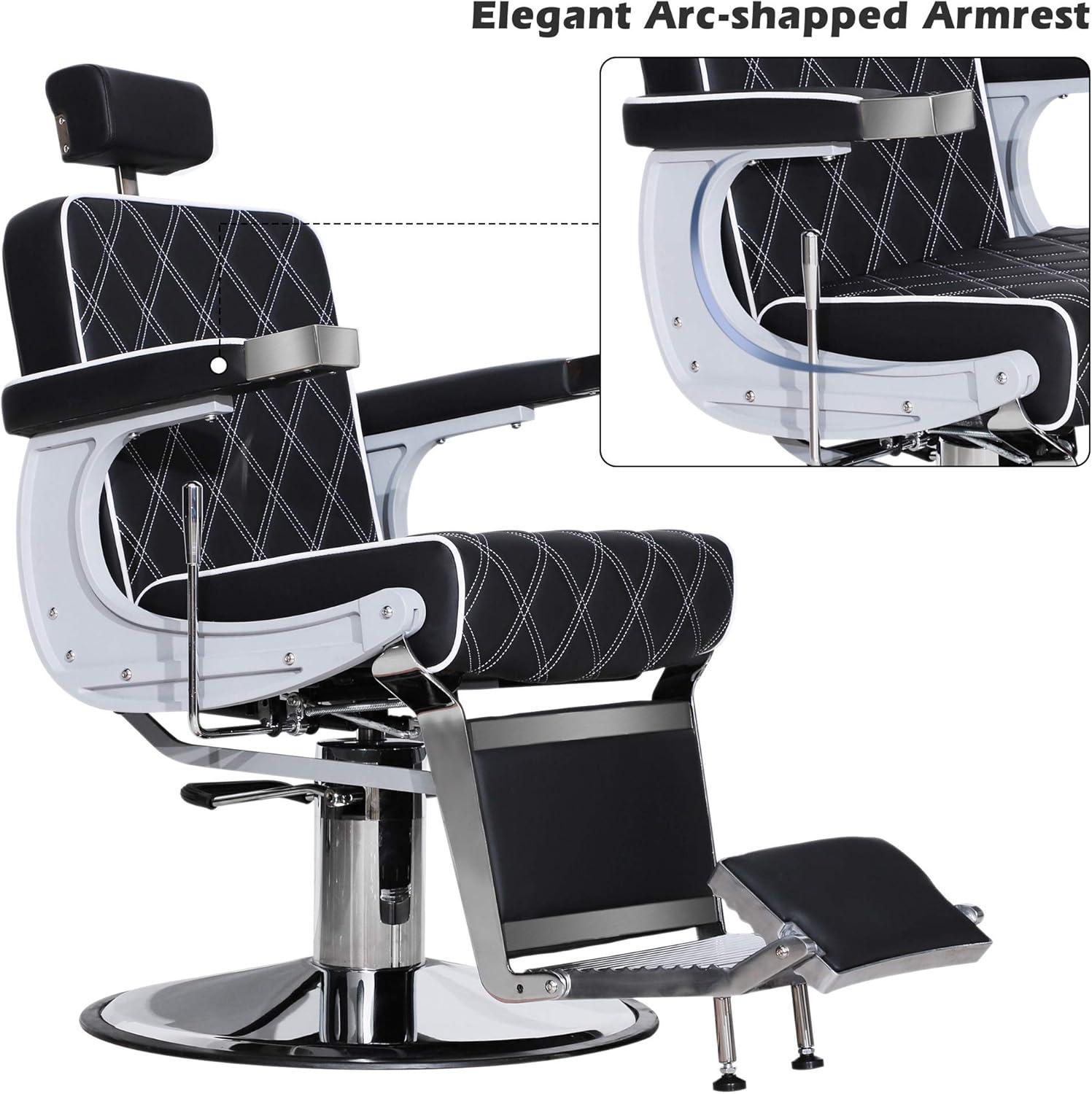 BarberPub Vintage Barber Chair Recline Salon Beauty Spa Shampoo Black 3825