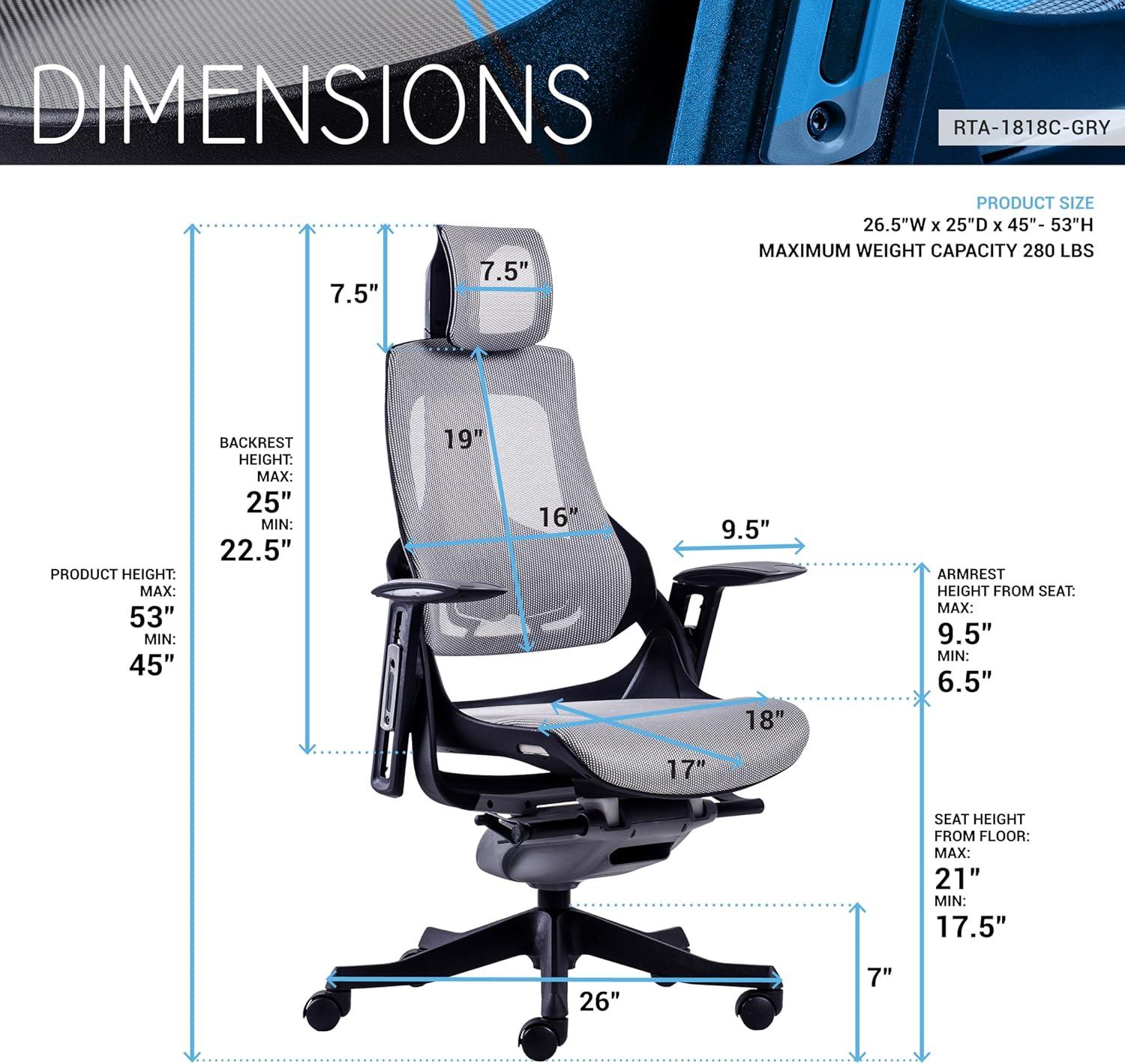 LUX Ergonomic Executive Chair, Grey