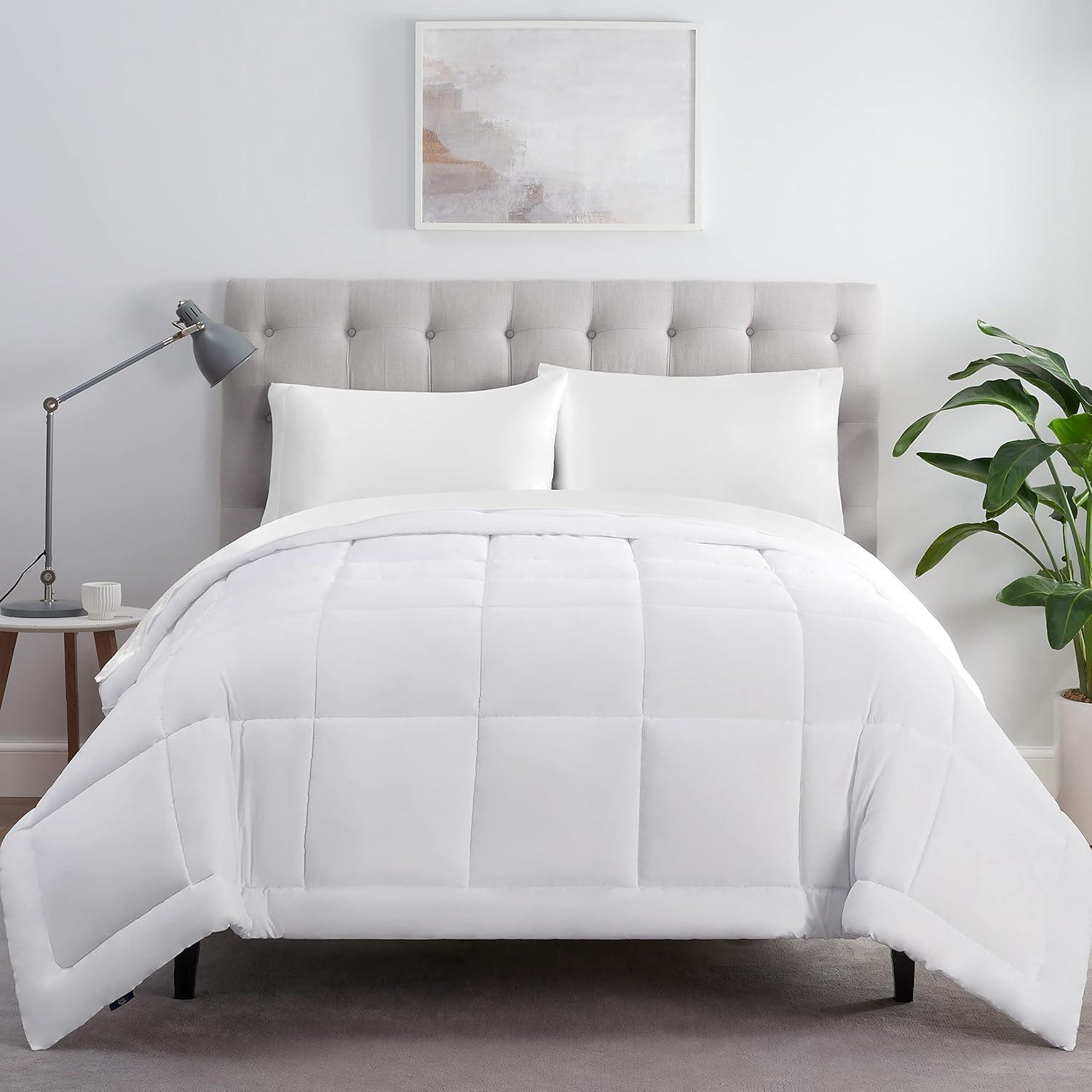 Serta ComfortSure Edredón Alternativo de Plumón, Relleno de Edredón Acolchado, Twin XL 92” x 68”, Blanco