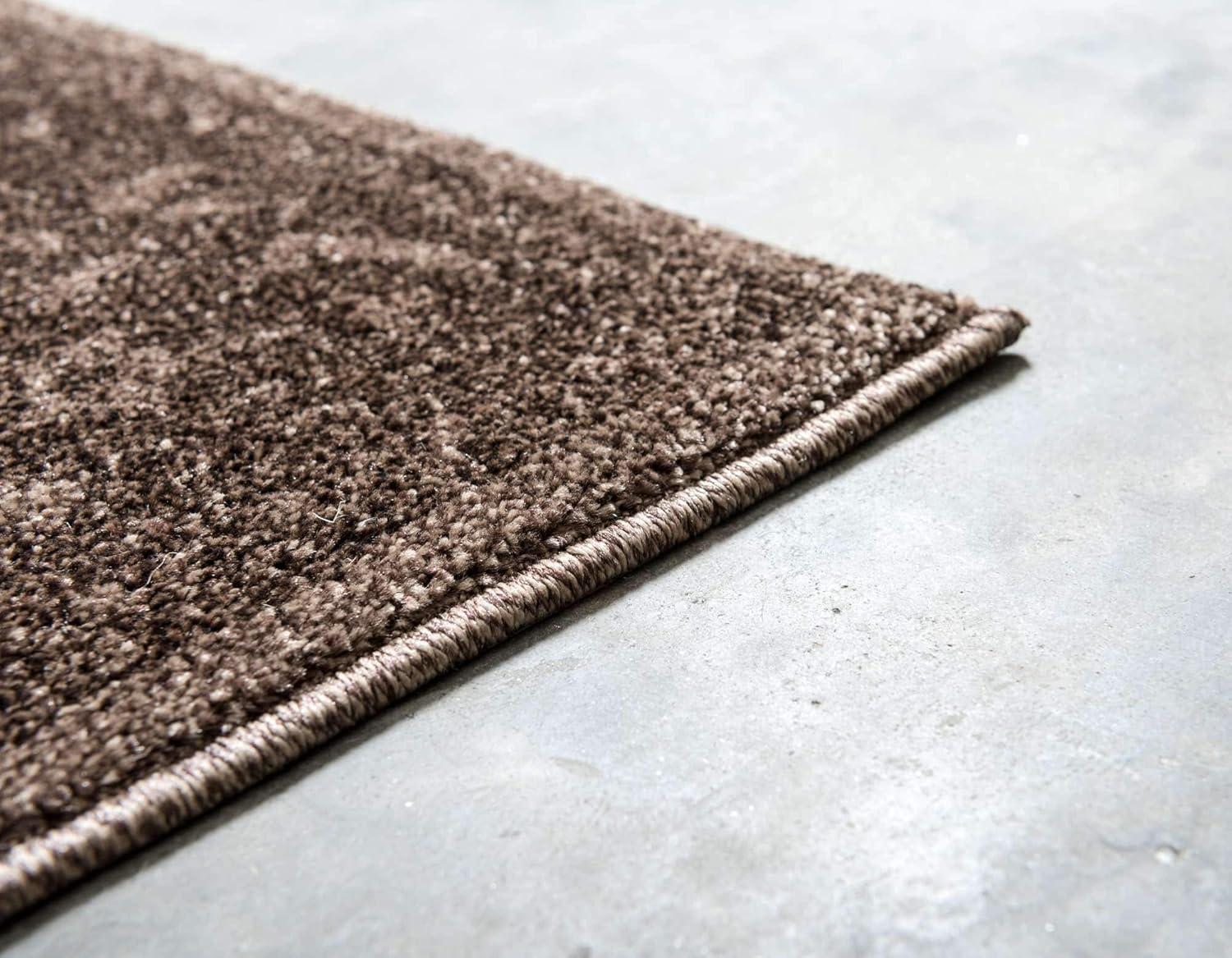 Unique Loom Floral La Jolla 7 x 10 (ft) Loomed Polypropylene Light Brown/Dark Brown Rectangular Indoor Floral/Botanical Area rug