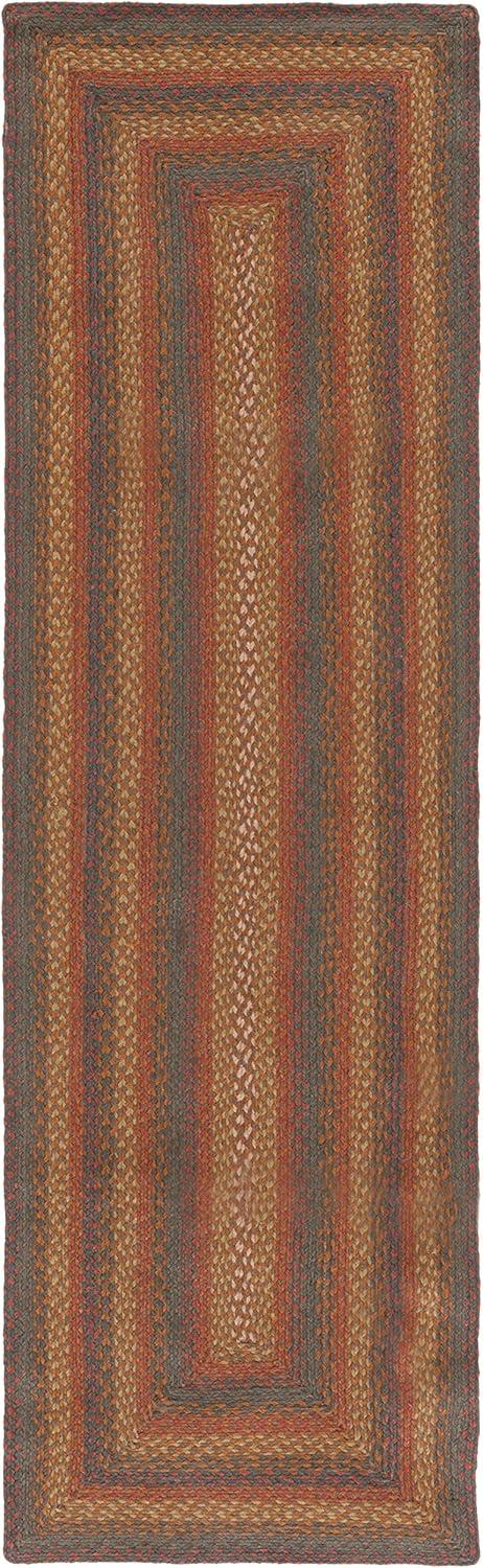 SAFAVIEH Braided Dorinda Bordered Reversible Area Rug, Green/Rust, 5' x 8'