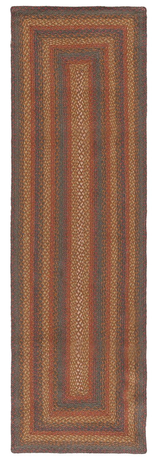 SAFAVIEH Braided Dorinda Bordered Reversible Area Rug, Green/Rust, 5' x 8'