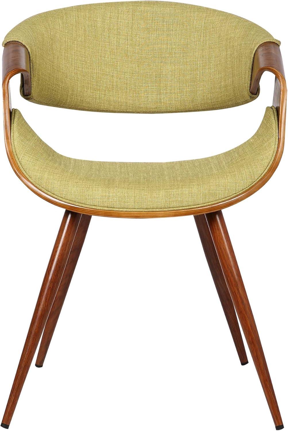 Butterfly Mid-Century Modern Dining Chair Green - Armen Living: Upholstered Walnut Legs, Polyester