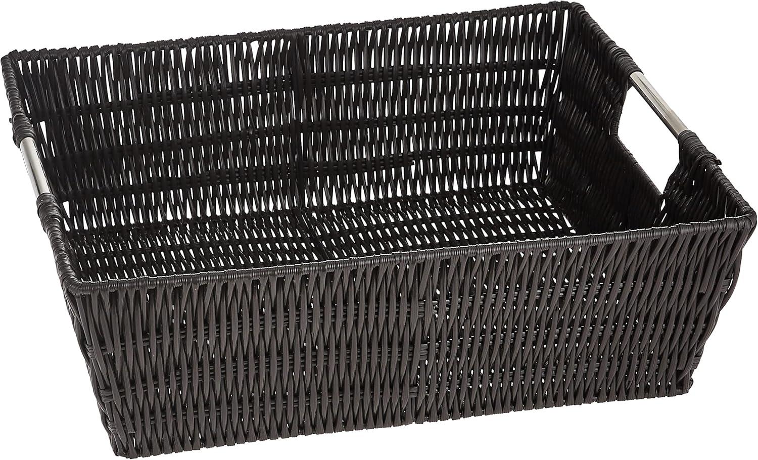 Whitmor Rattique® Shelf Tote Basket- Espresso- 13" x 15" x 5"