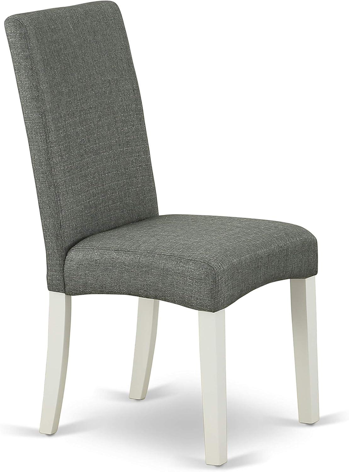 East West Furniture Vancouver 9-piece Wood Dining Set in Linen White/Gray