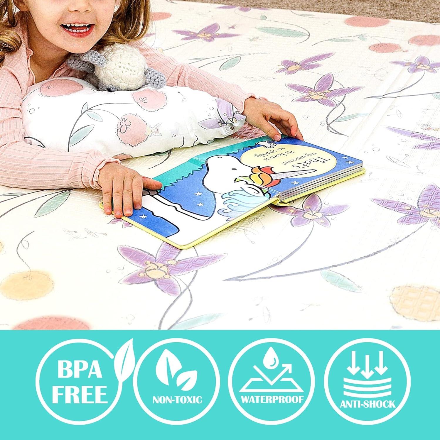 JumpOff Jo - Waterproof Foam Padded Play Mat for Infants, Babies, Toddlers, Play Pens & Tummy Time, Foldable Activity Mat