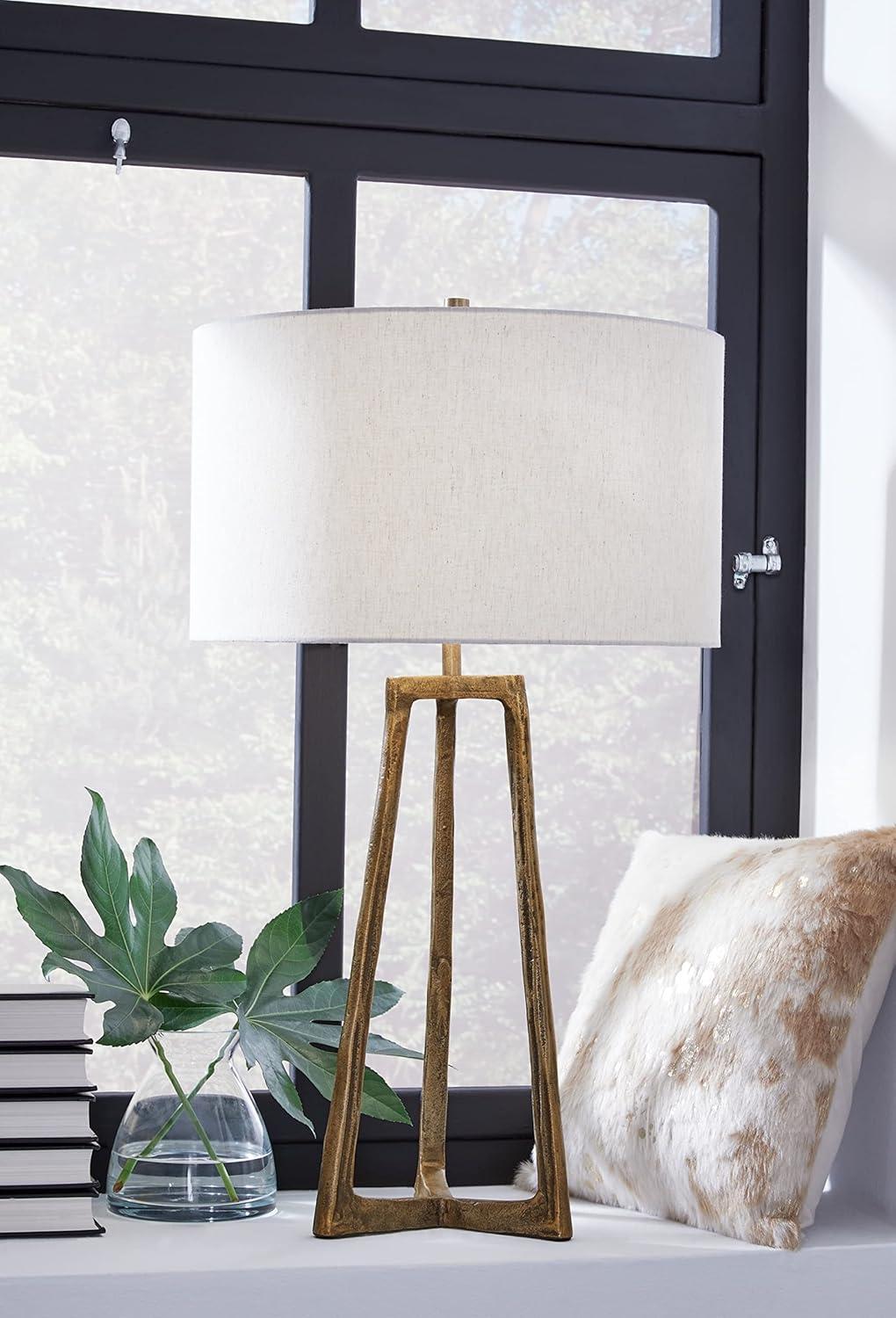 Wynlett Metal Table Lamp Antique Brass - Signature Design by Ashley: Elegant Accent Lighting, 3-Way Switch, UL Listed