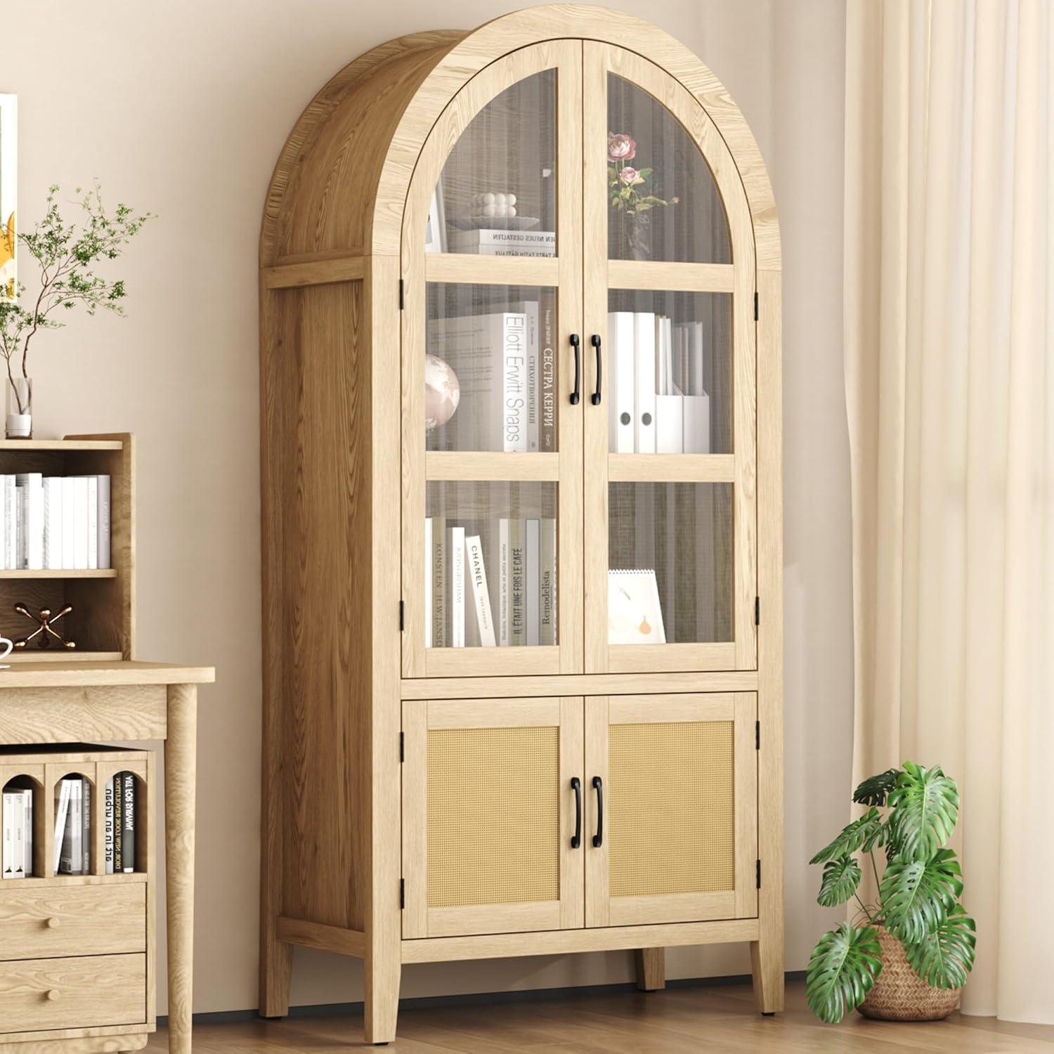 Latitude Run® HOMCOM 41" Modern Kitchen Pantry Freestanding Storage Cabinet With Double Doors Adjustable Shelves For Living Room - White