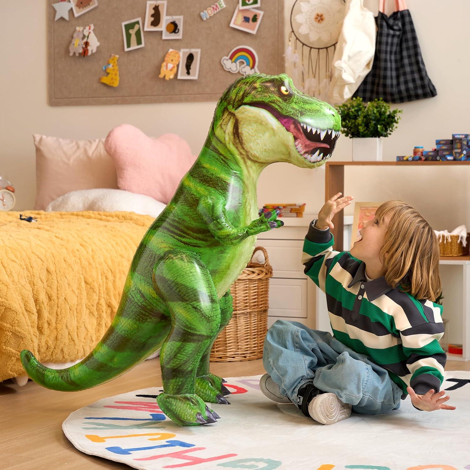 Joyfy 37" T-Rex Dinosaur Inflatable Toy for Party Decorations, Tyrannosaurus Rex Dinosaur Toy, Dinosaur Birthday Christmas Party Gift for Kids Adult