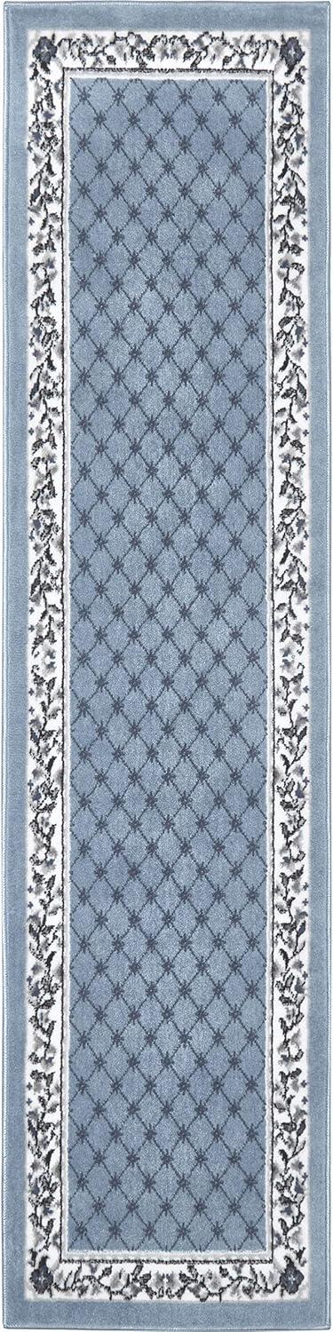 Home Dynamix Premium Aydin Traditional Diamond Floral Runner Area Rug, Blue/Ivory, 1'9"x7'2"