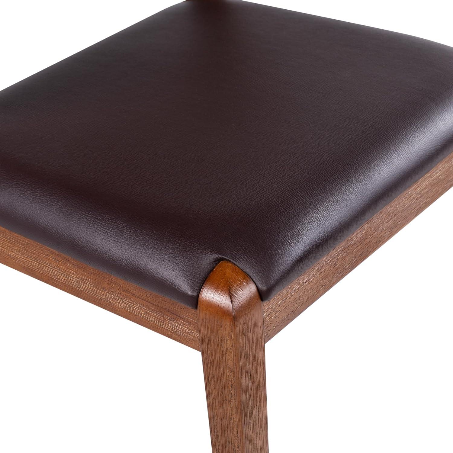 Rasmus Dining Chair Chestnut - Boraam: Acacia Wood, Faux Leather, Easy-to-Clean, 250lb Capacity