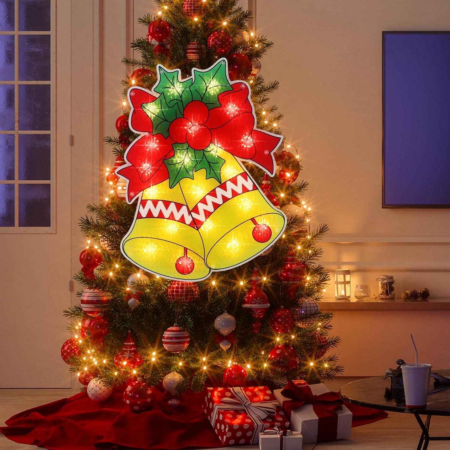17" Multicolor Bell Christmas Window Silhouette Lights