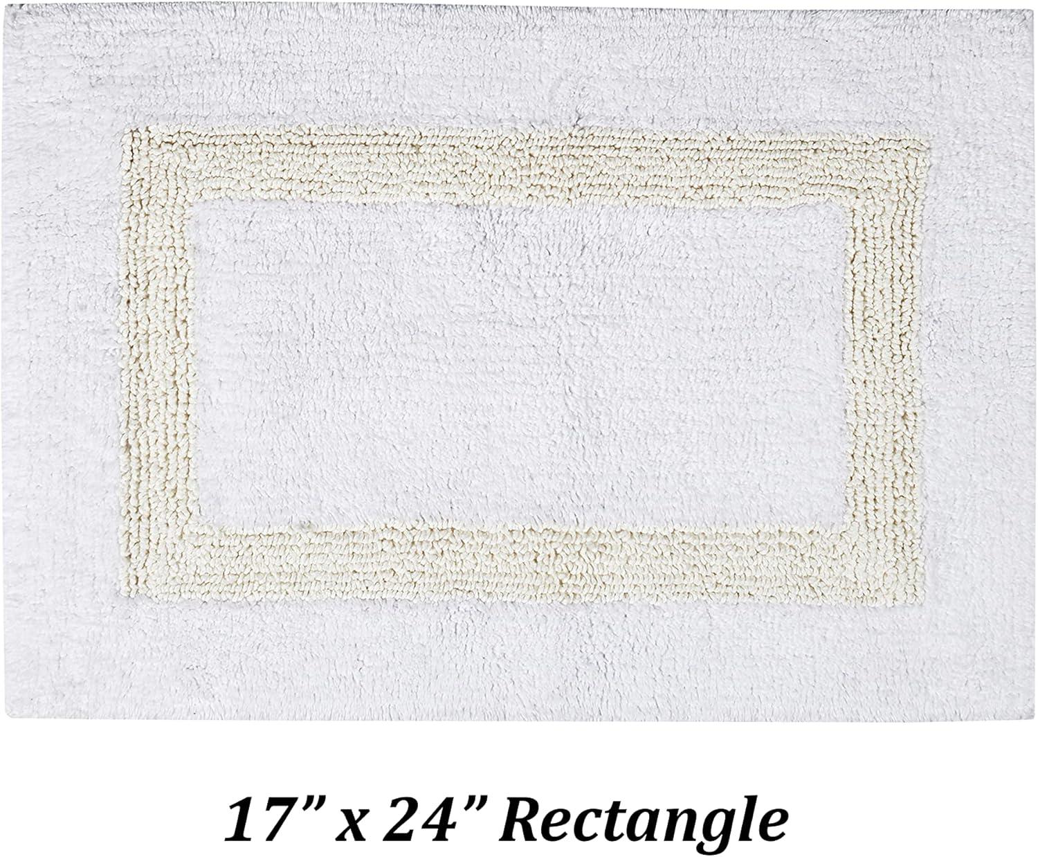 Better Trends Hotel 100% Cotton 17" x 24" Bath Rug - White/Ivory