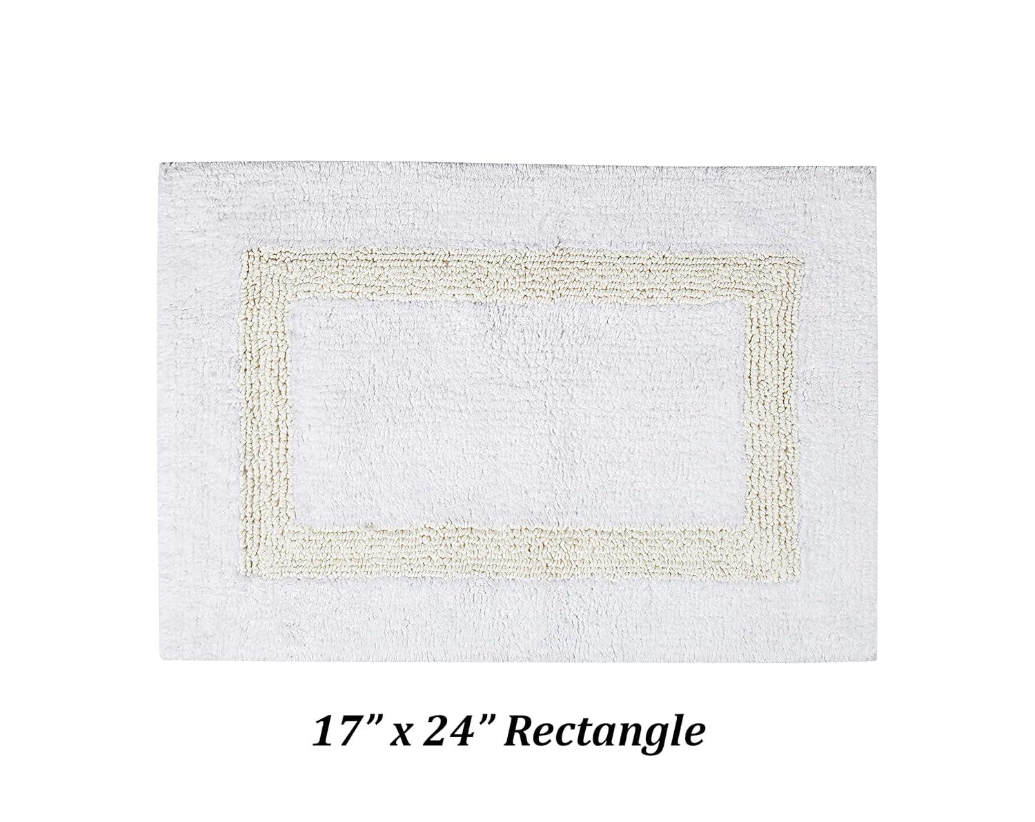 Better Trends Hotel 100% Cotton 17" x 24" Bath Rug - White/Ivory