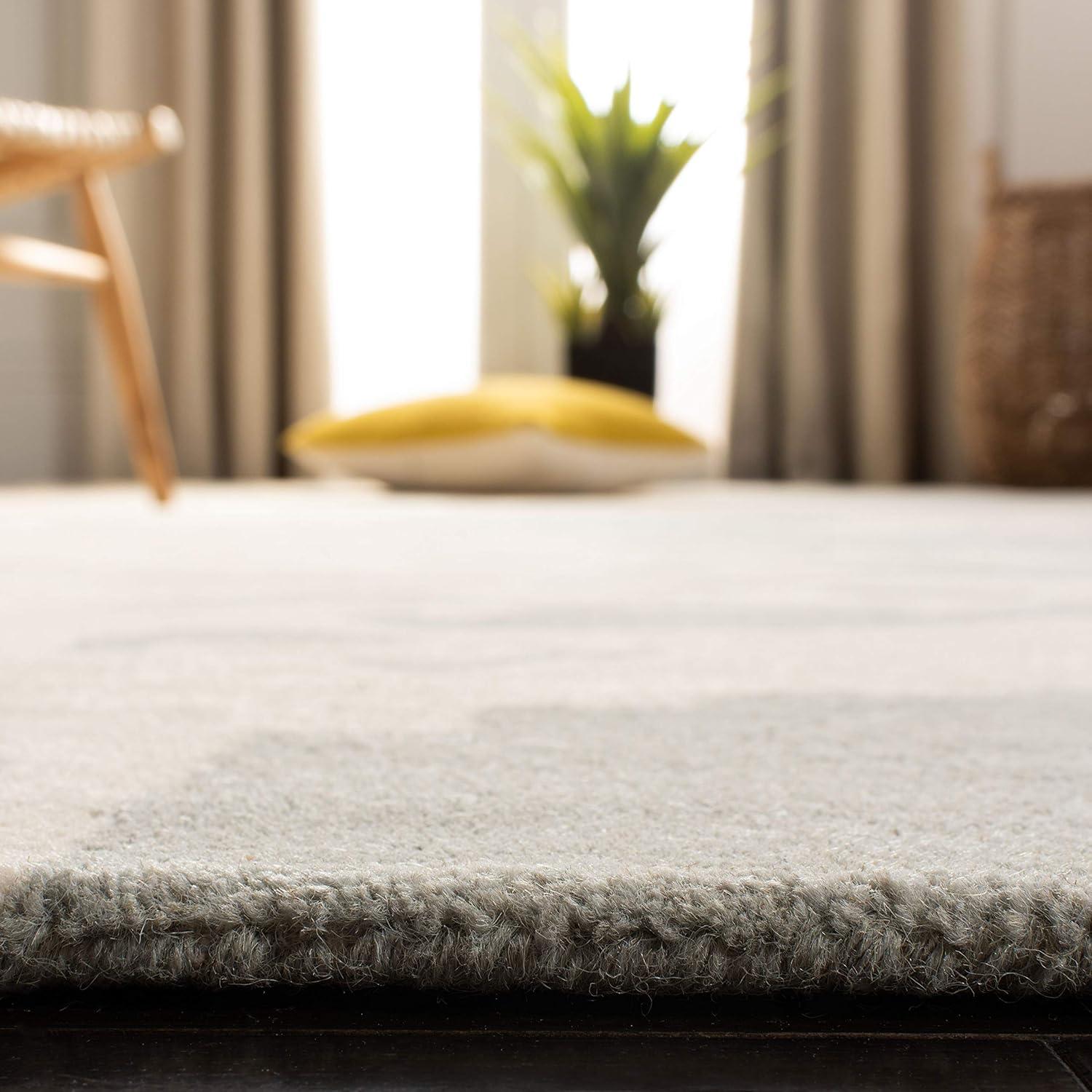 Bella BEL115 Hand Tufted Area Rug - Grey/Ivory - 7'x7' - Safavieh.