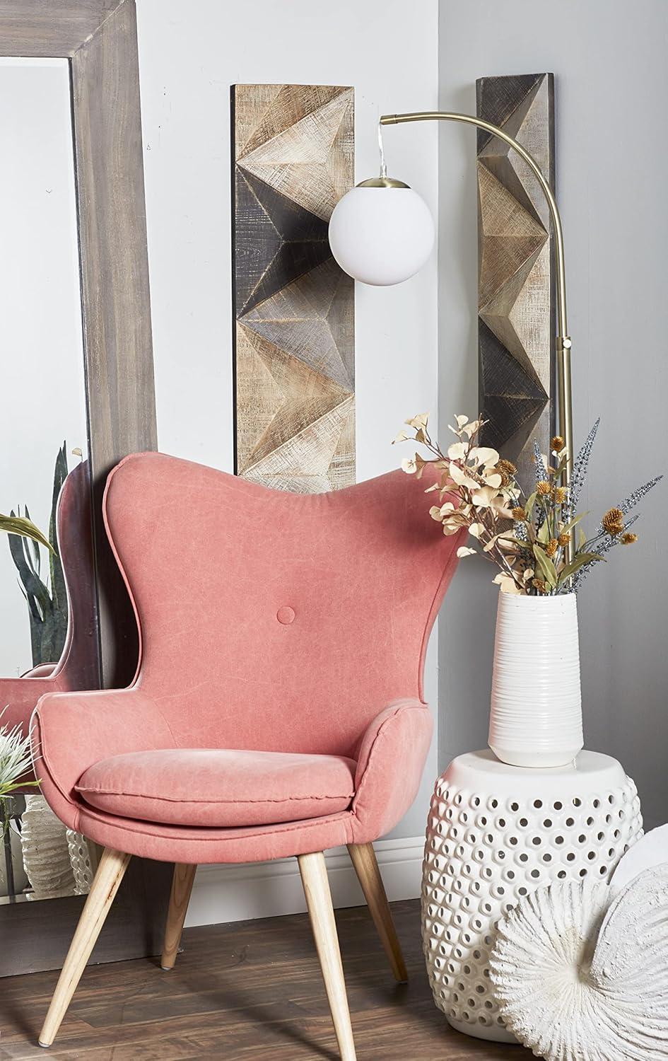 DecMode Decoración de Pared con Patrón de Azulejos Triangulares de Madera Tallada Estilo Granja con Acabado Marrón/gris, 11"Ancho x 36"Alto