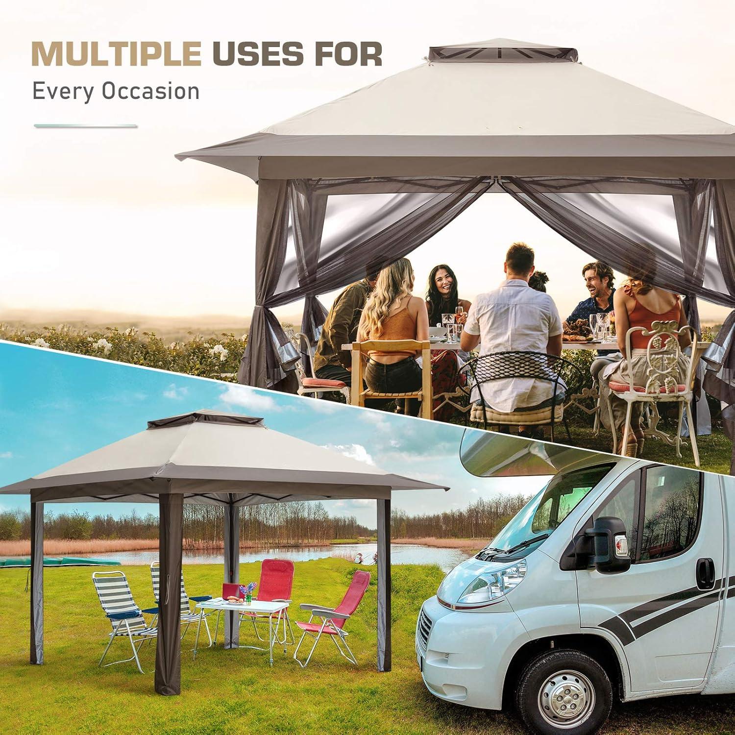 EAGLE PEAK Pop up Patio Gazebo 13 Ft. W x 13 Ft. D Metal Patio