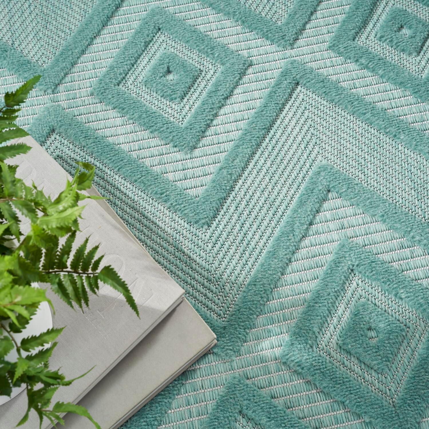 Nourison Versatile Solid Diamond Indoor Outdoor Flatweave Area Rug