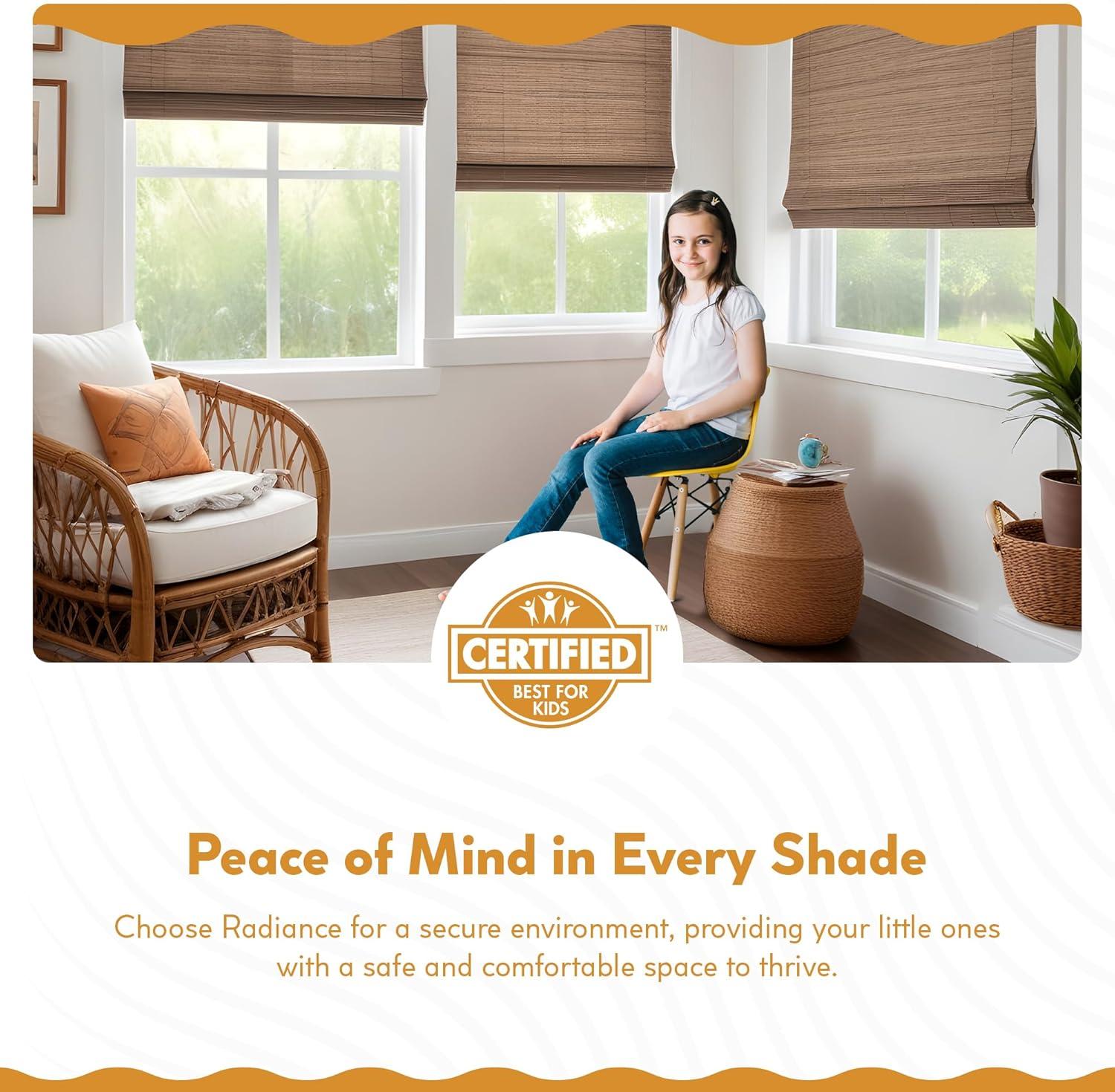 Radiance Brooklyn 30-in Cordless Driftwood Bamboo Roman Shade