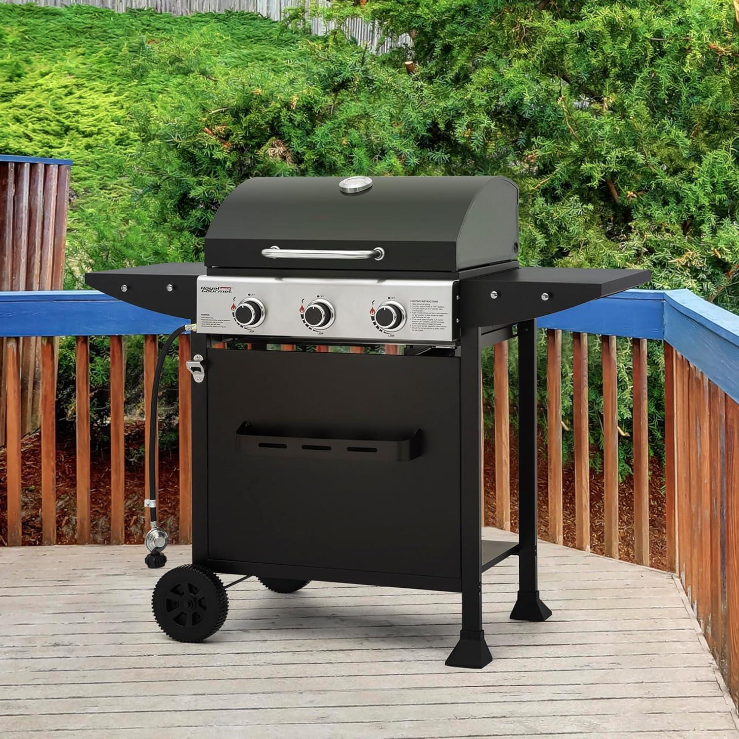 Royal Gourmet 3-Burner BBQ Liquid Propane Gas Grill, Black