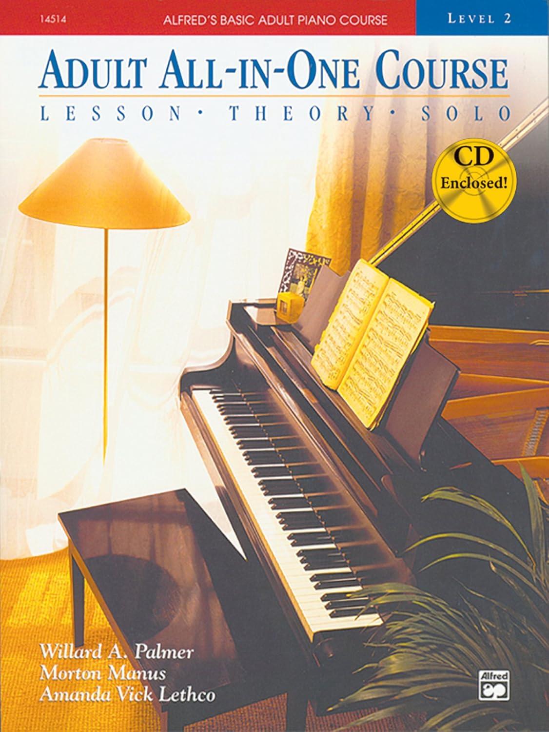 Alfred's Basic Adult All-in-One Course, Bk 2: Lesson * Theory * Solo, Book  CD