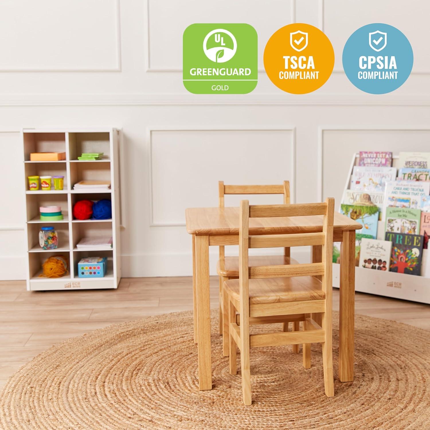 ECR4Kids 10 Cubby Mobile Tray Storage Cabinet, 5x2, White Wash