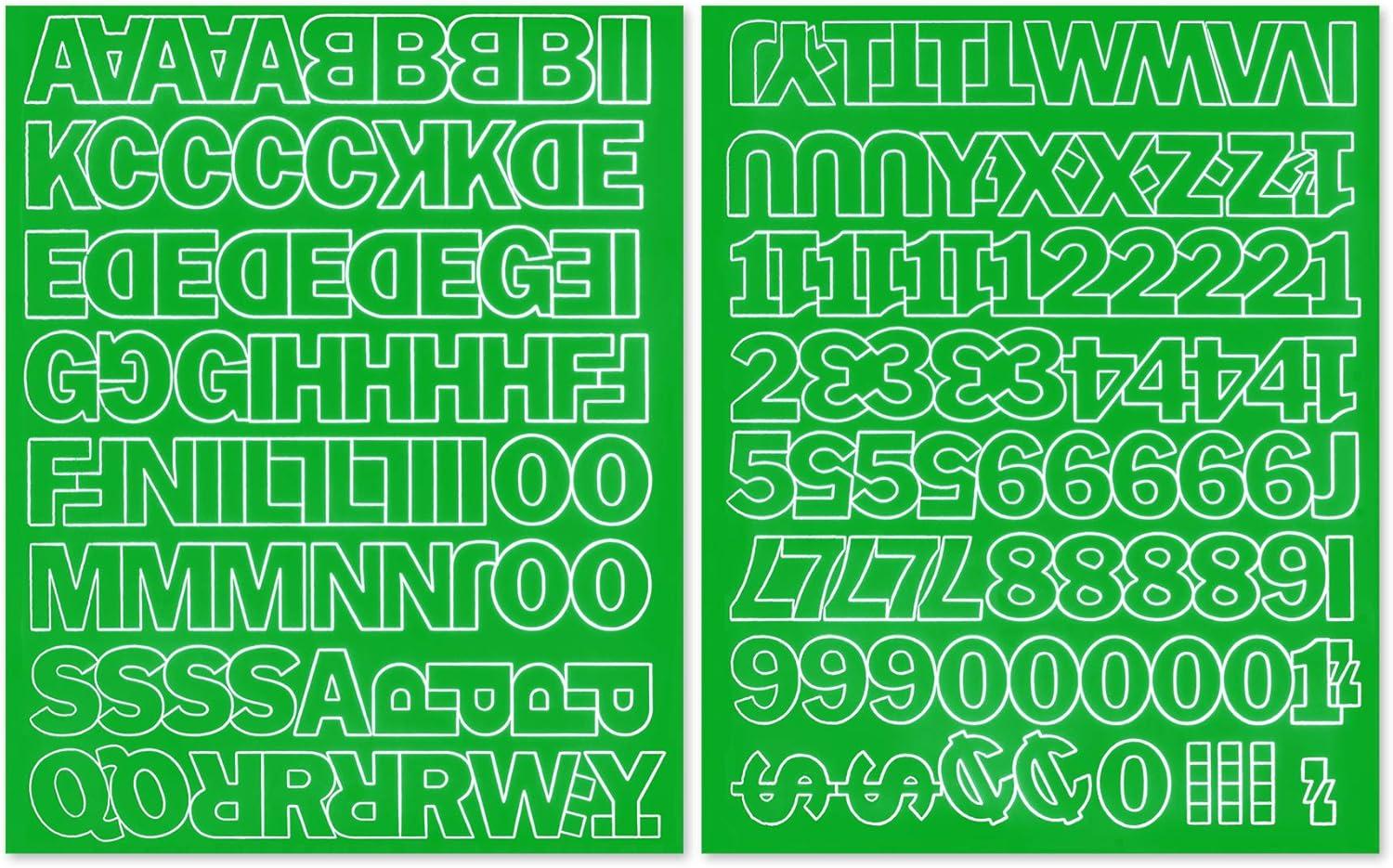 Permanent Adhesive Vinyl Letters & Numbers 1" 183/Pkg-Green