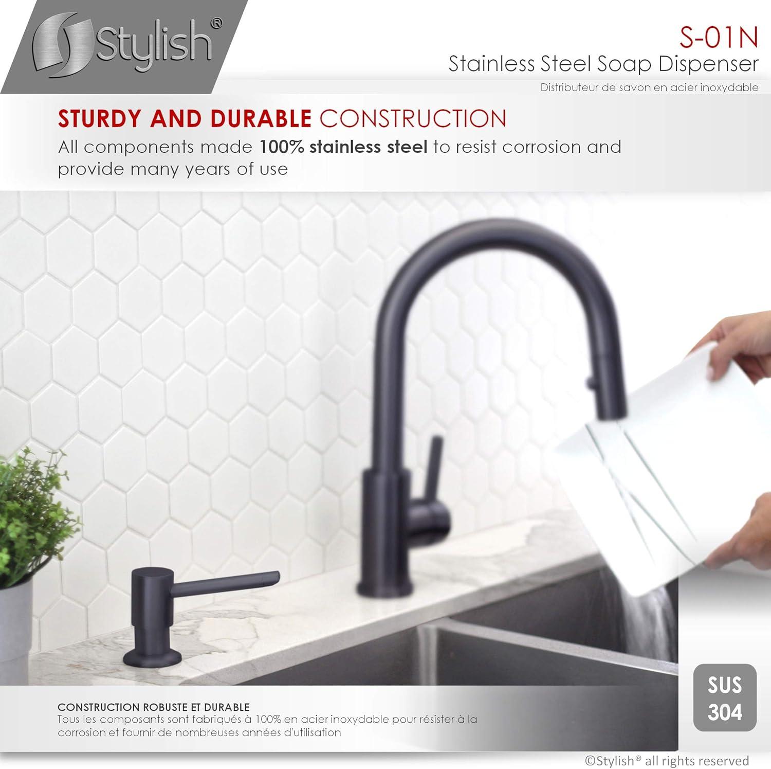 STYLISH 240 ml Stainless Steel Kitchen Sink Soap Dispenser