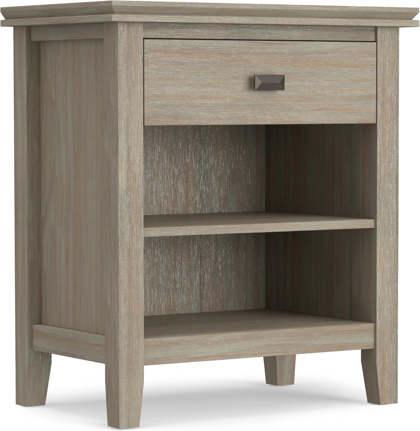 Simpli Home Artisan 24"W Solid Wood Nightstand with Drawer and Shelves