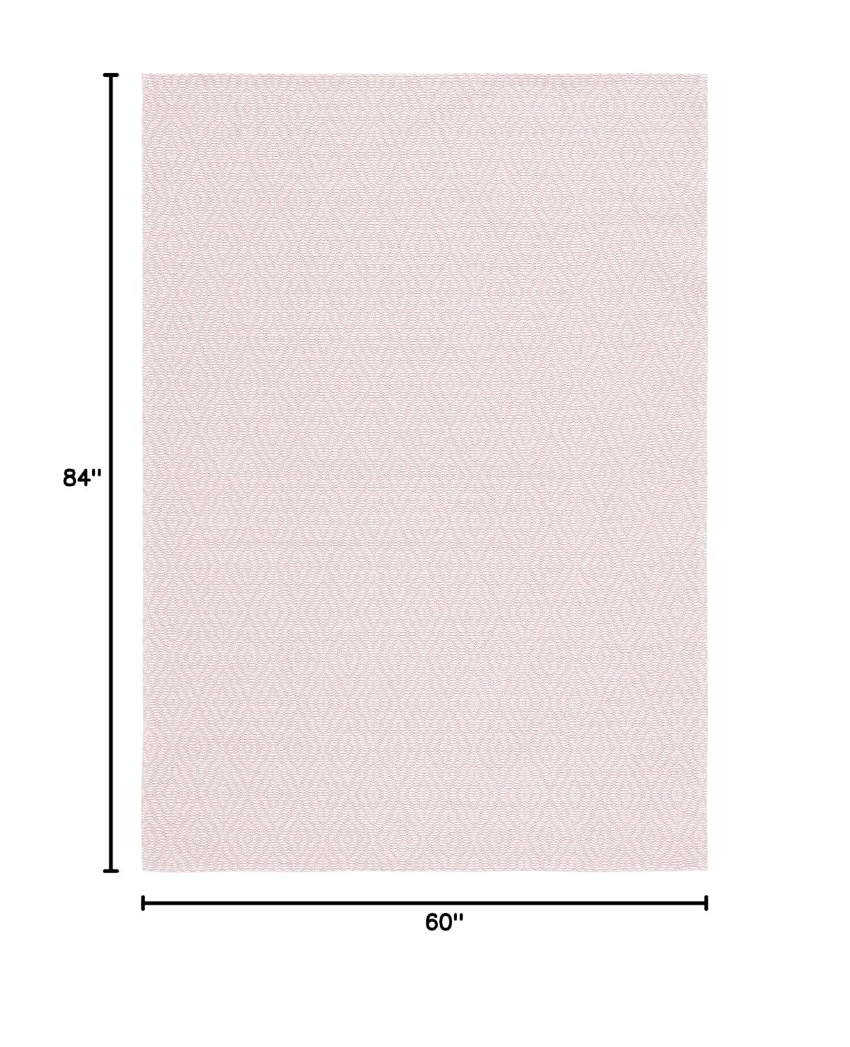 Martha Stewart Rugs Martha Stewart 484 Cotton Geometric Rug in Pink/Ivory