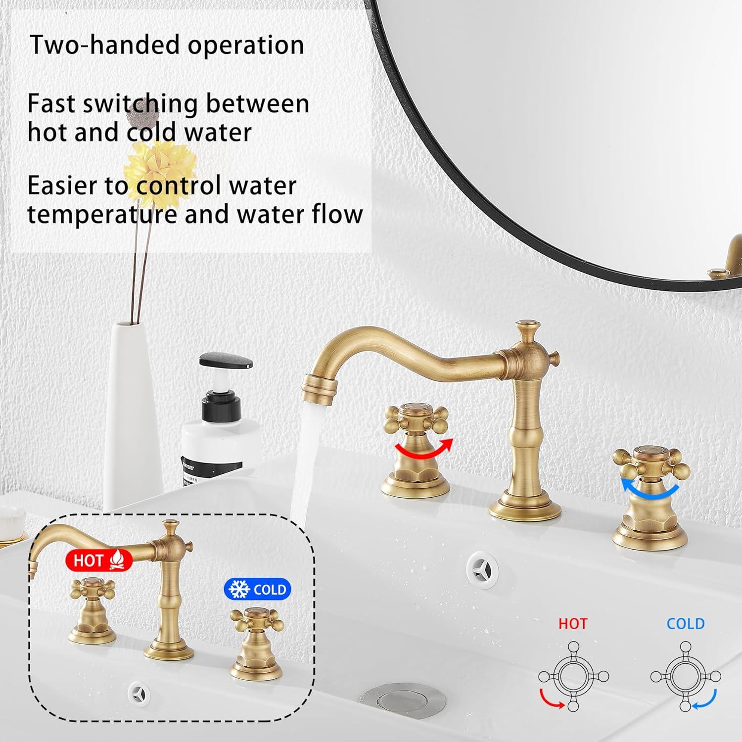 Widespread 2-handle Bathroom Faucet with Drain Assembly