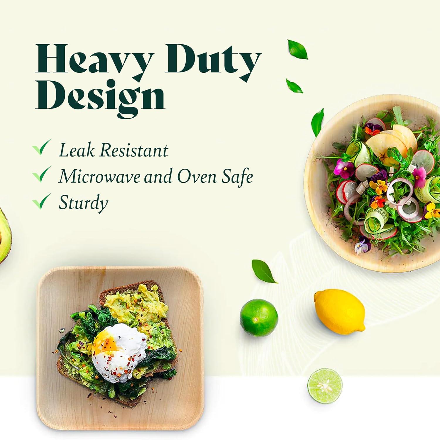 Chic Leaf Disposable Palm Leaf Trays, 17" x 12", 10 Pack, Compostable, Eco-Friendly Platters Charcuterie Board