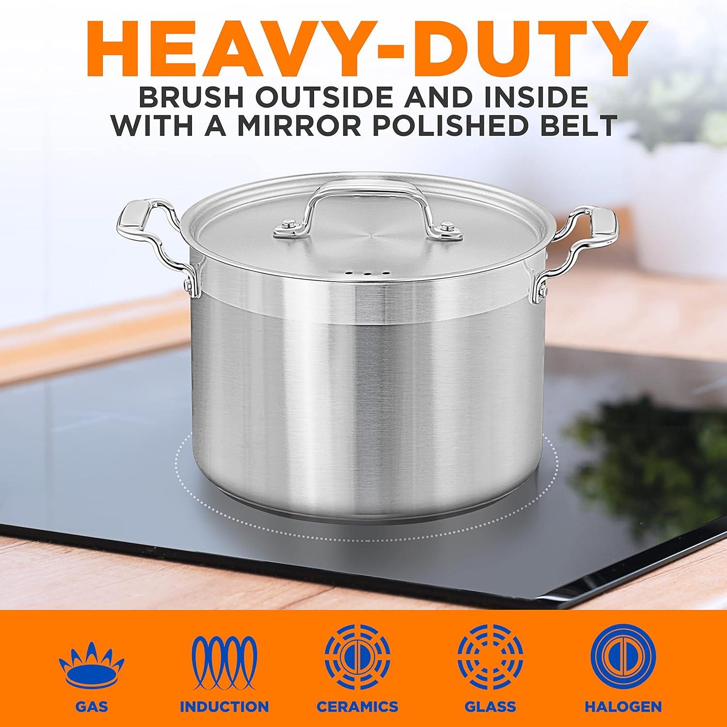 NutriChef 18/8 Heavy Duty Stainless Steel Large Stock Pot