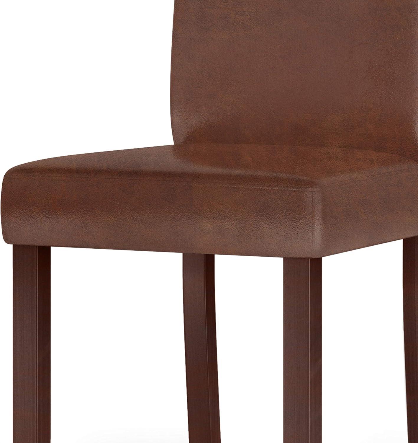 Simpli Home Upholstered Parson Dining Chair with Tufted Backrest and Solid Wood Frame
