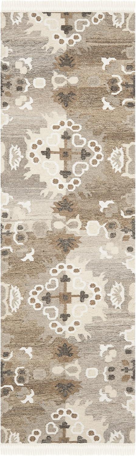 Natural Kilim NKM318 Hand Woven Runner Rug - Grey/Multi - 2'3"x6' - Safavieh.