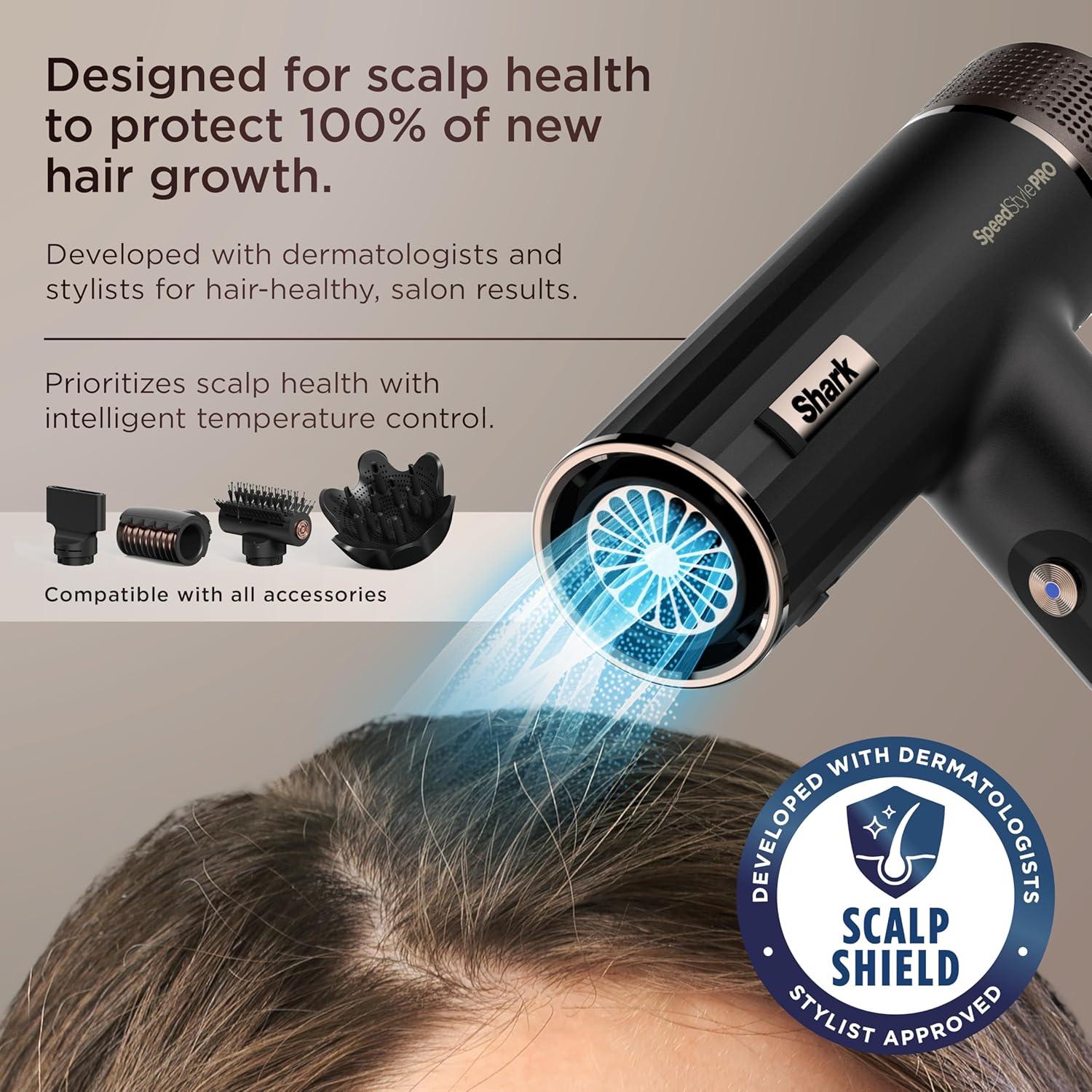 Black High-Velocity Ionic Hair Dryer with Cool Shot