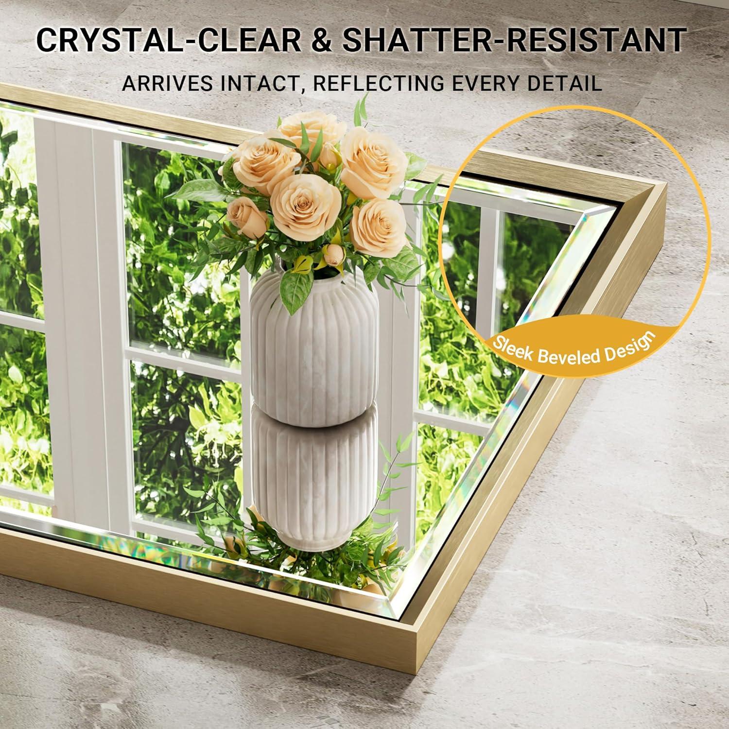 Decorative Wall Mirror Beveled Design, Bathroom Vanity Mirror Accent Mirror Finish